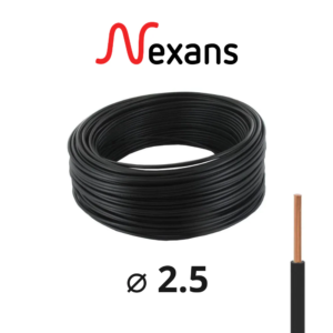 CABLE U500V 2.5MM NOIR RIGIDE NEXANS/INGELEC 100M