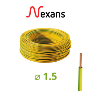 CABLE U500V 1.5MM VERT/JAUNE RIGIDE NEXANS/INGELEC  100M