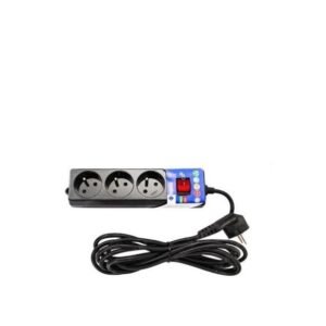 MULTIPRISE 3X2P+T + INTER 1.5M NOIR INGELEC 1713/1N